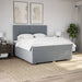 Pat box spring cu saltea, gri deschis, 200x200 cm, textil - WALTI WALTI