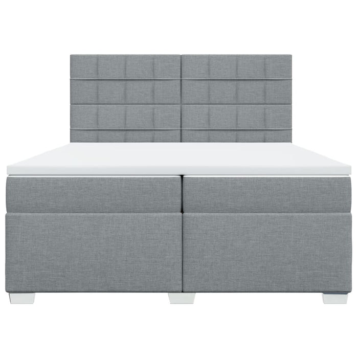 Pat box spring cu saltea, gri deschis, 200x200 cm, textil - WALTI WALTI
