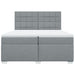 Pat box spring cu saltea, gri deschis, 200x200 cm, textil - WALTI WALTI
