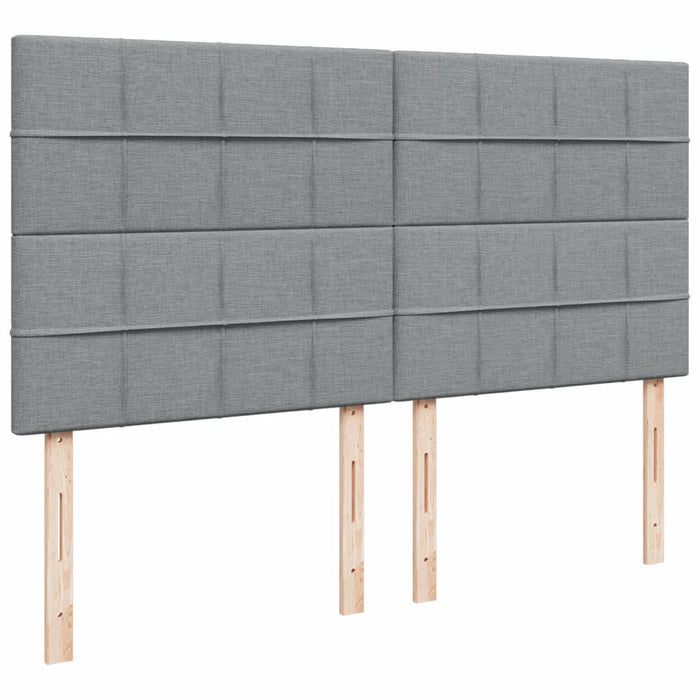Pat box spring cu saltea, gri deschis, 200x200 cm, textil - WALTI WALTI