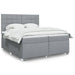 Pat box spring cu saltea, gri deschis, 200x200 cm, textil - WALTI WALTI