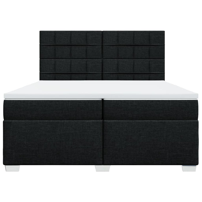 Pat box spring cu saltea, negru, 200x200 cm, textil - WALTI WALTI
