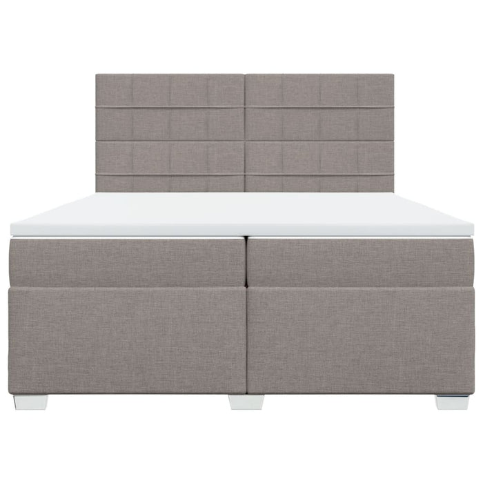 Pat box spring cu saltea, gri taupe, 200x200 cm, textil - WALTI WALTI
