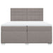 Pat box spring cu saltea, gri taupe, 200x200 cm, textil - WALTI WALTI