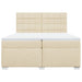 Pat box spring cu saltea, crem, 200x200 cm, textil - WALTI WALTI