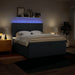 Pat box spring cu saltea, albastru, 200x200 cm, textil - WALTI WALTI