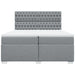 Pat box spring cu saltea, gri deschis, 200x200 cm, textil - WALTI WALTI