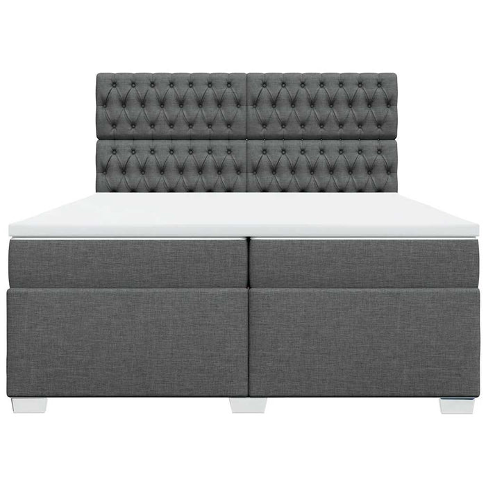 Pat box spring cu saltea, gri închis, 200x200 cm, textil - WALTI WALTI
