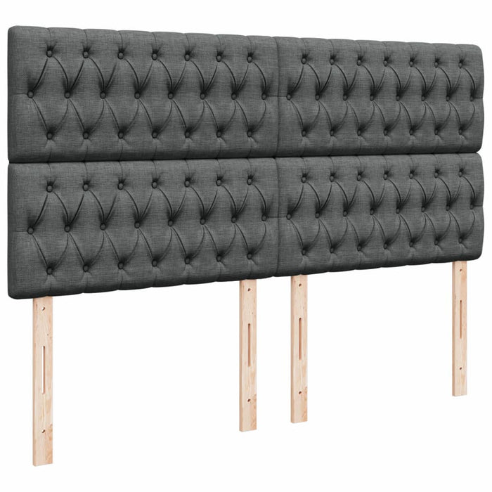 Pat box spring cu saltea, gri închis, 200x200 cm, textil - WALTI WALTI