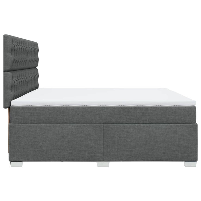Pat box spring cu saltea, gri închis, 200x200 cm, textil - WALTI WALTI