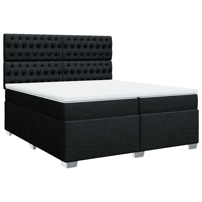 Pat box spring cu saltea, negru, 200x200 cm, textil - WALTI WALTI