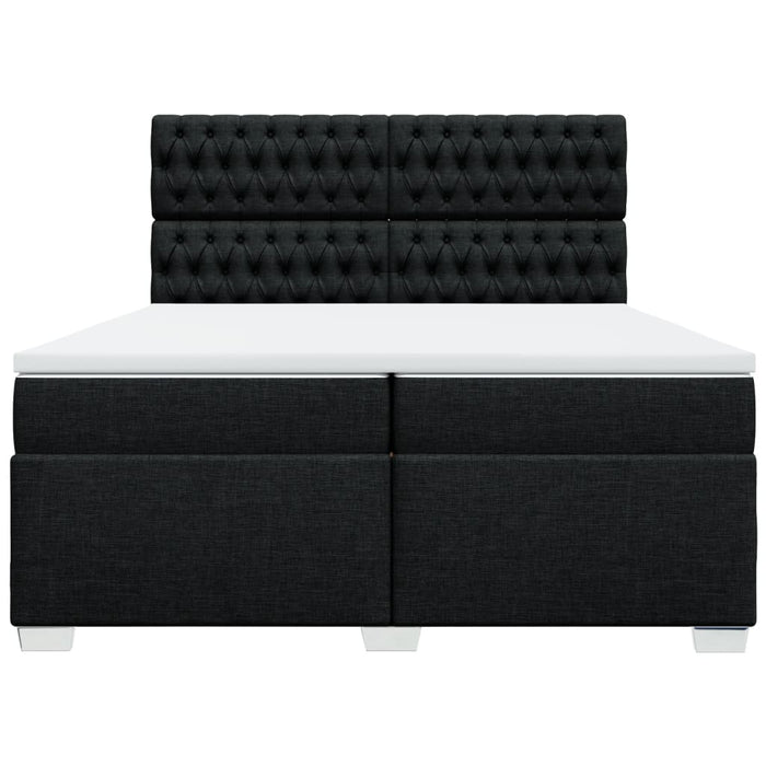 Pat box spring cu saltea, negru, 200x200 cm, textil - WALTI WALTI