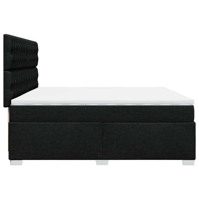 Pat box spring cu saltea, negru, 200x200 cm, textil - WALTI WALTI