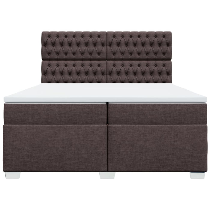Pat box spring cu saltea, maro închis, 200x200 cm, textil - WALTI WALTI