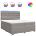 Pat box spring cu saltea, gri taupe, 200x200 cm, textil - WALTI WALTI