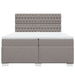 Pat box spring cu saltea, gri taupe, 200x200 cm, textil - WALTI WALTI