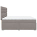 Pat box spring cu saltea, gri taupe, 200x200 cm, textil - WALTI WALTI