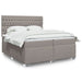 Pat box spring cu saltea, gri taupe, 200x200 cm, textil - WALTI WALTI