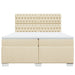 Pat box spring cu saltea, crem, 200x200 cm, textil - WALTI WALTI