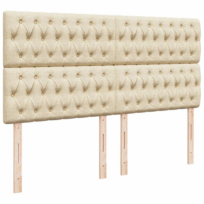 Pat box spring cu saltea, crem, 200x200 cm, textil - WALTI WALTI