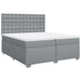 Pat box spring cu saltea, gri deschis, 200x200 cm, textil - WALTI WALTI
