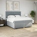 Pat box spring cu saltea, gri deschis, 200x200 cm, textil - WALTI WALTI