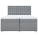 Pat box spring cu saltea, gri deschis, 200x200 cm, textil - WALTI WALTI