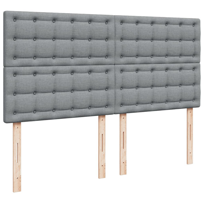 Pat box spring cu saltea, gri deschis, 200x200 cm, textil - WALTI WALTI