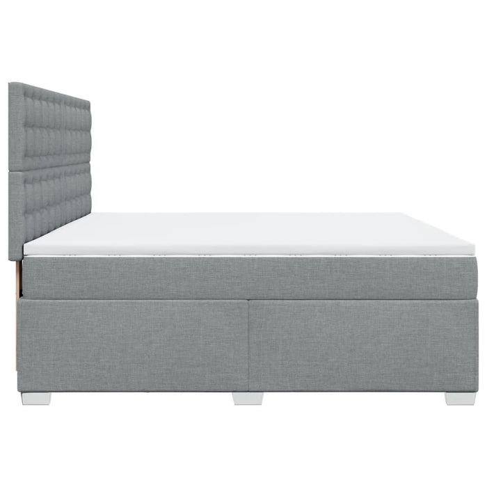 Pat box spring cu saltea, gri deschis, 200x200 cm, textil - WALTI WALTI