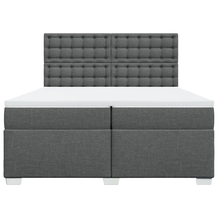 Pat box spring cu saltea, gri închis, 200x200 cm, textil - WALTI WALTI