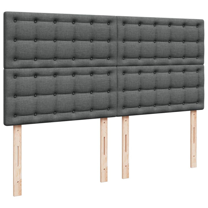 Pat box spring cu saltea, gri închis, 200x200 cm, textil - WALTI WALTI