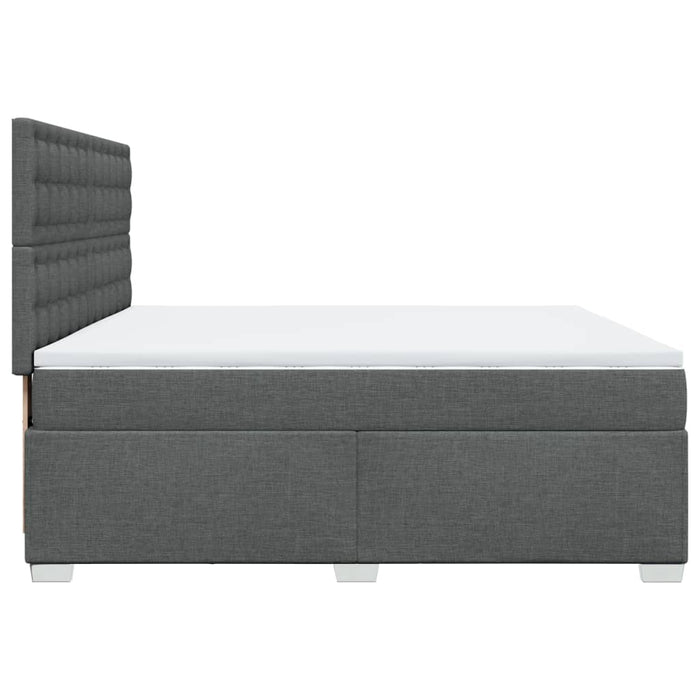 Pat box spring cu saltea, gri închis, 200x200 cm, textil - WALTI WALTI