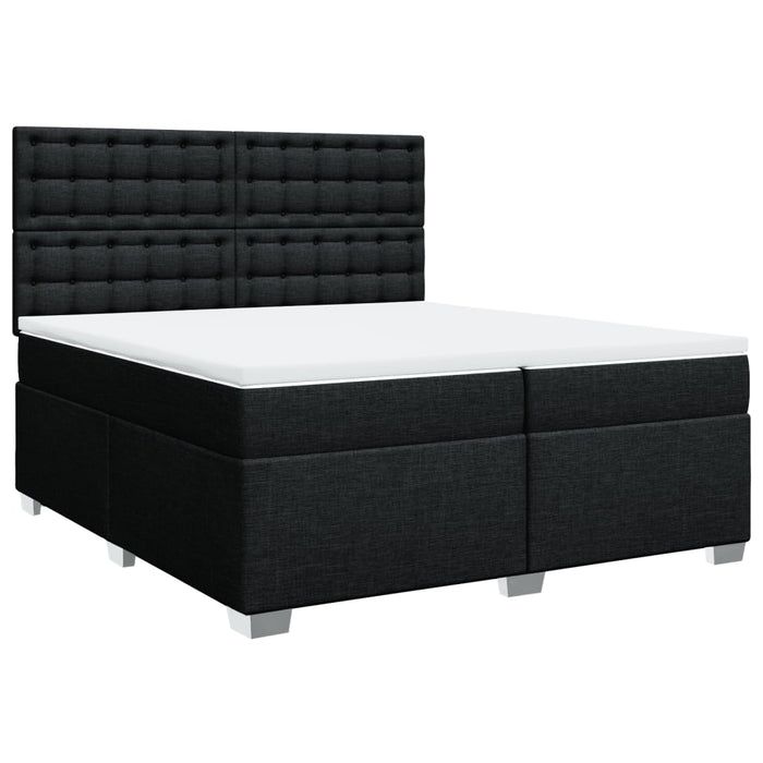 Pat box spring cu saltea, negru, 200x200 cm, textil - WALTI WALTI