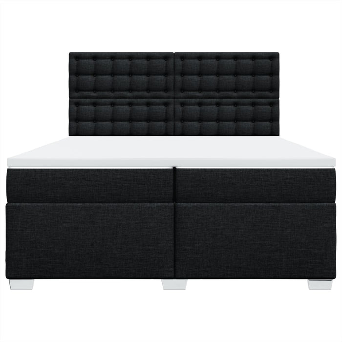 Pat box spring cu saltea, negru, 200x200 cm, textil - WALTI WALTI