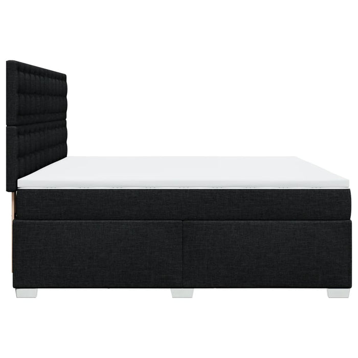 Pat box spring cu saltea, negru, 200x200 cm, textil - WALTI WALTI