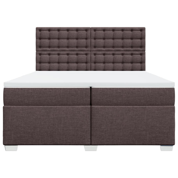 Pat box spring cu saltea, maro închis, 200x200 cm, textil - WALTI WALTI