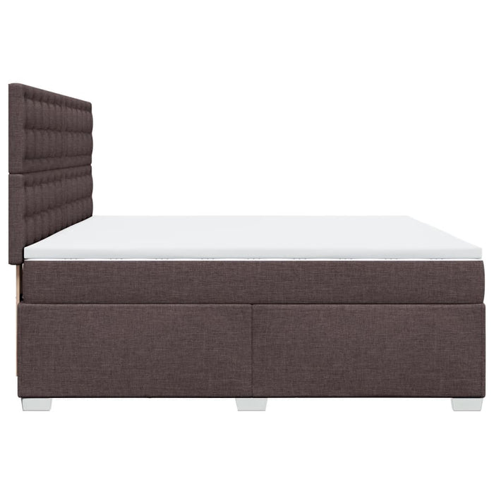 Pat box spring cu saltea, maro închis, 200x200 cm, textil - WALTI WALTI