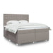 Pat box spring cu saltea, gri taupe, 200x200 cm, textil - WALTI WALTI