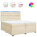 Pat box spring cu saltea, crem, 200x200 cm, textil - WALTI WALTI