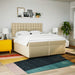 Pat box spring cu saltea, crem, 200x200 cm, textil - WALTI WALTI