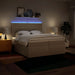 Pat box spring cu saltea, crem, 200x200 cm, textil - WALTI WALTI
