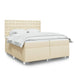 Pat box spring cu saltea, crem, 200x200 cm, textil - WALTI WALTI