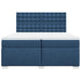 Pat box spring cu saltea, albastru, 200x200 cm, textil - WALTI WALTI