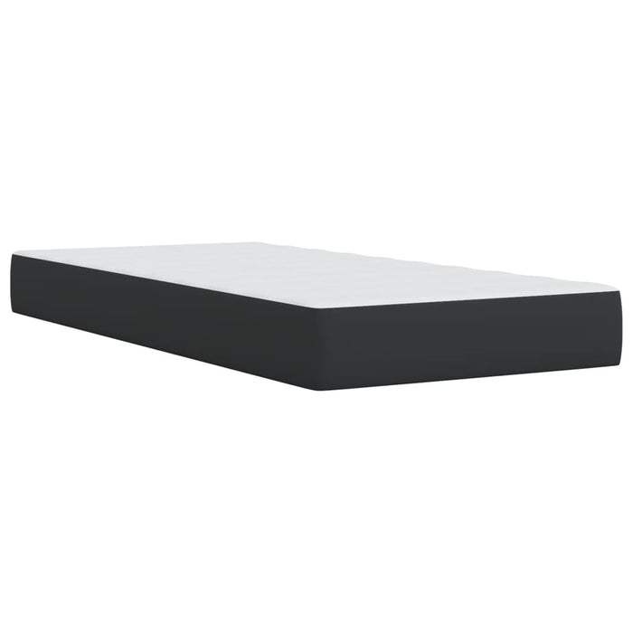 Pat continental cu saltea, negru, 80x200 cm, piele ecologică - WALTI WALTI
