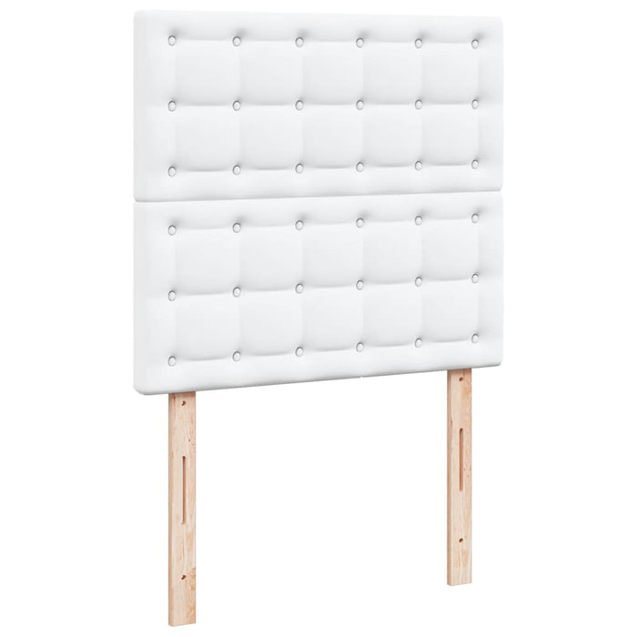 Pat box spring cu saltea, alb, 80x200 cm, piele ecologică - WALTI WALTI