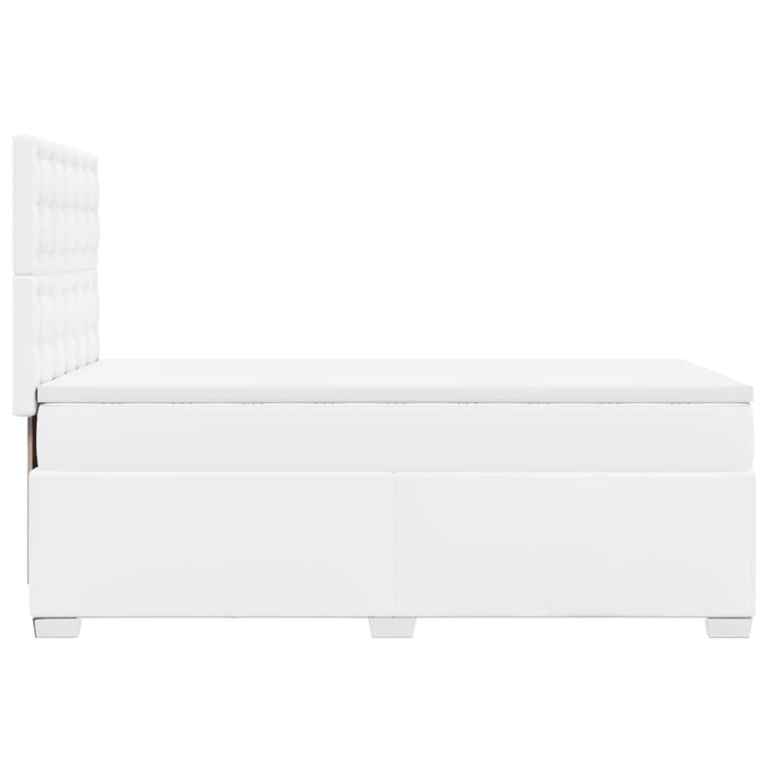 Pat box spring cu saltea, alb, 80x200 cm, piele ecologică - WALTI WALTI