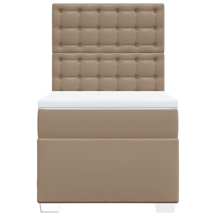 Pat box spring cu saltea, cappuccino, 80x200 cm piele ecologică - WALTI WALTI