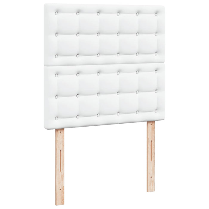 Pat box spring cu saltea, alb, 90x190 cm, piele ecologică - WALTI WALTI