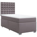 Pat box spring cu saltea, gri, 90x190 cm, piele ecologică - WALTI WALTI