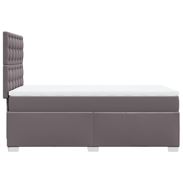 Pat box spring cu saltea, gri, 90x190 cm, piele ecologică - WALTI WALTI